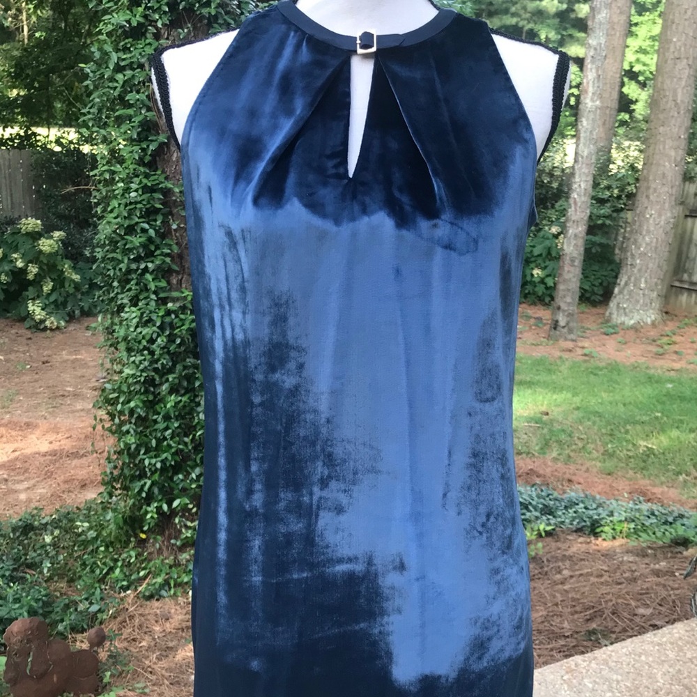 Blue velvet Worth cocktail dress